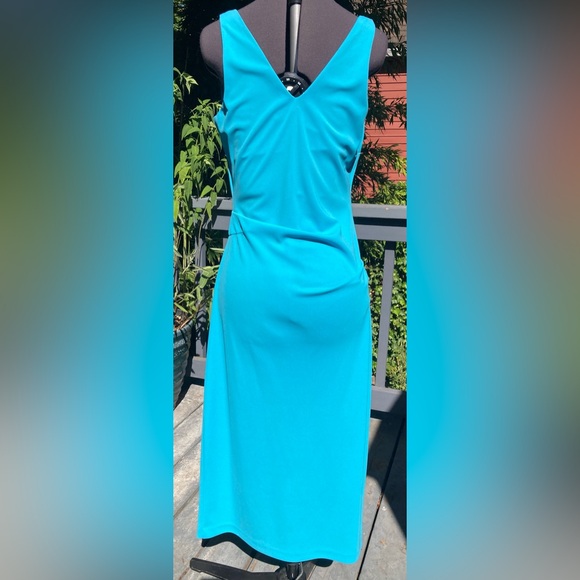 Nicole Miller One Shoulder Turquoise Dress - Picture 2 of 2